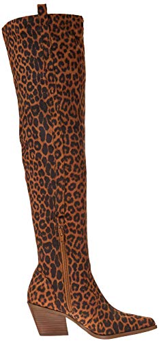 Jessica Simpson Women's Zeana Over-The-Knee Boot, Natural Persian Leopard Print Stretch Micro, 5 #TOP5