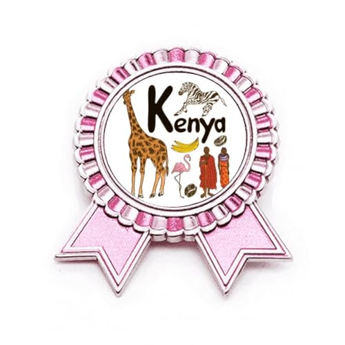 Broche rose Kenya en métal M cadeau idéal souvenir d'Afrique