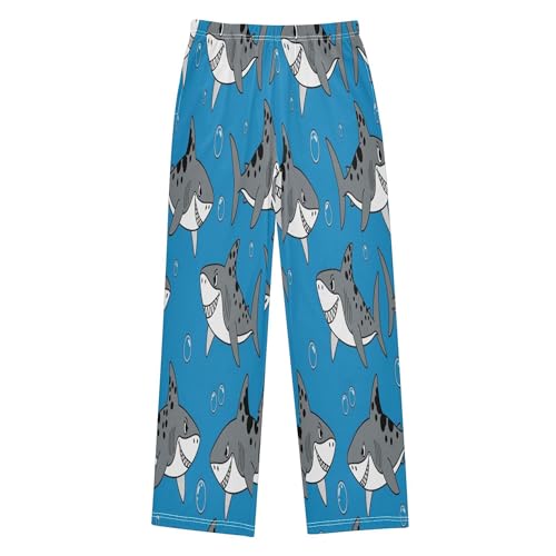 Pajama Pants Long Track Pants Pattern Blue Sweatpants Athletic for 6-14 Years