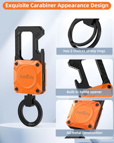 Image of ExtreLife Keychain, Works with Apple Find My, Bottle Opener, Carabiner Car Key Chains with Gps Tracker
