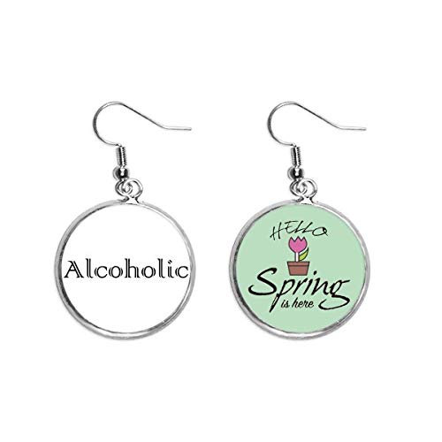 Pendientes de primavera con colgante elegante de palabra para mujer