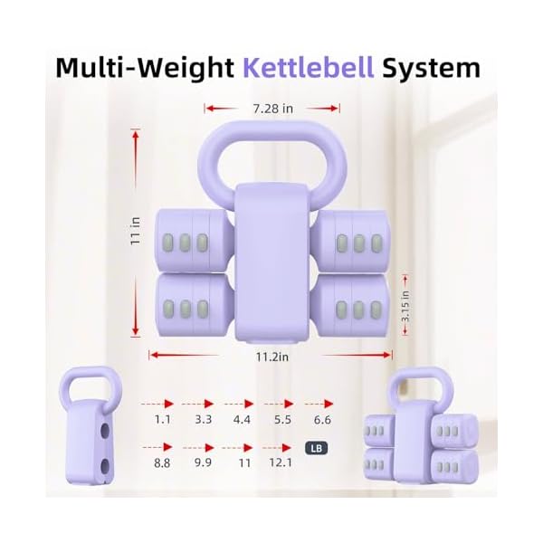 2-in-1 Adjustable Dumbbell Set, 4-Level Weights for Women - Image 4