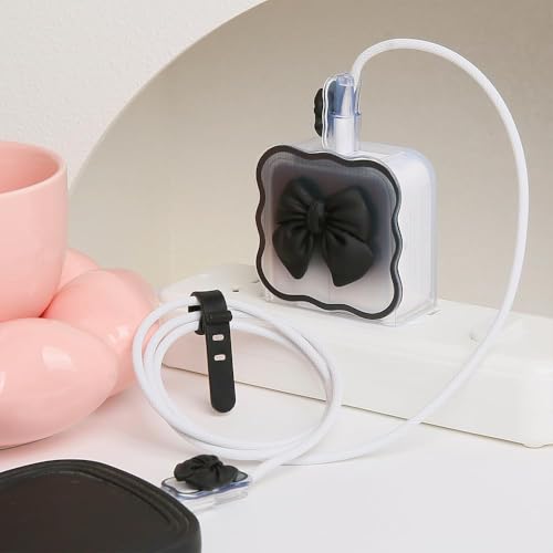 Image of FACTOTECH Case for MacBook & iPad Charger, 29w 30w 35w Charger Case, Travel Cord Organizer, Accessories (for Apple 29w 30w 35w Adapter)-Black Bow