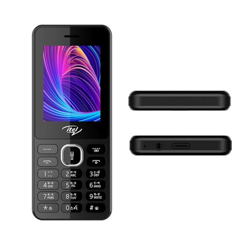 Image of itel it5262-2.4 inch Big Display with Premium Glass Like Back Design, 2000 mAh Battery, Auto Call Recording and Type C Charger Black