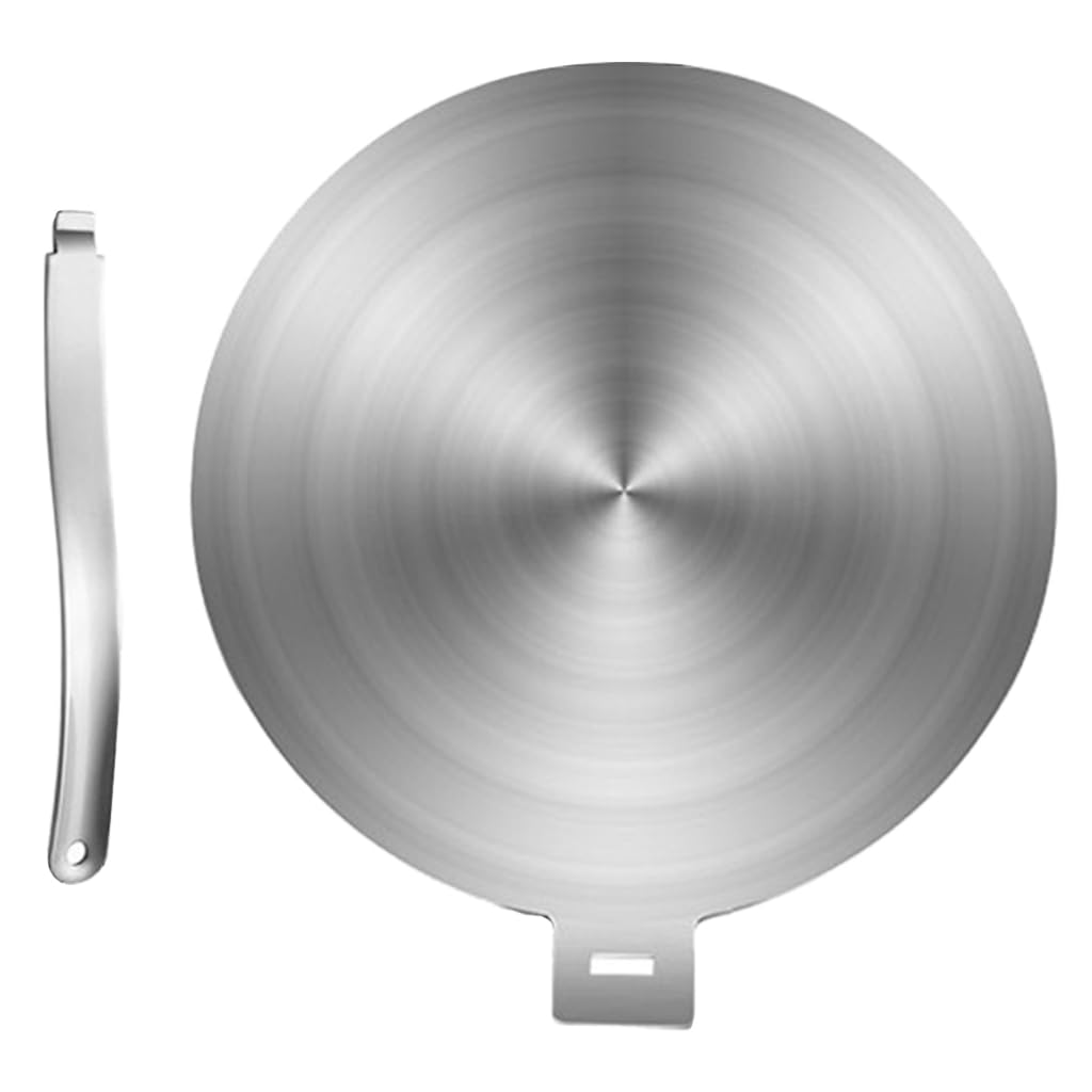 REDYY Heat Diffuser Plate,Stainless Steel Induction Cooker Converter Disk Heat Diffuser Plate Adapter with Detachable Handle Thermal Conductor