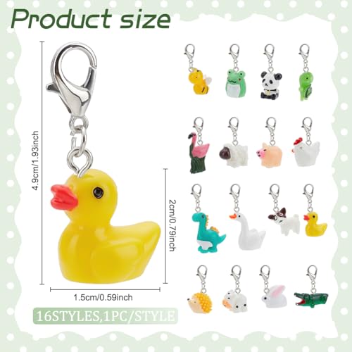 WEBEEDY 15 Pieces Badge Reel Charm for Student Nurse Teacher Lovely Animal Badge Holder Charms for ID Card Name Tag Badge Holder Badge Buddy Office School Graduation Supplies - Image 2