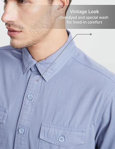 Image of Symbol Premium Men's Washed Cotton Twill Casual Shirt - Regular Fit | Pure Cotton (Available in Plus Sizes)