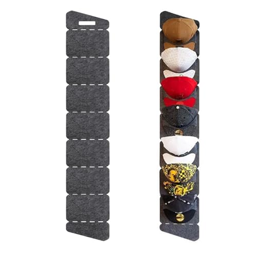 KLEHOPE Organizador Gorras, Organizador de Sombreros de Fieltro, con 7 Bolsillos, Colgador Gorras,Adecuado para Gorras de Béisbol de Hombres y Mujeres
