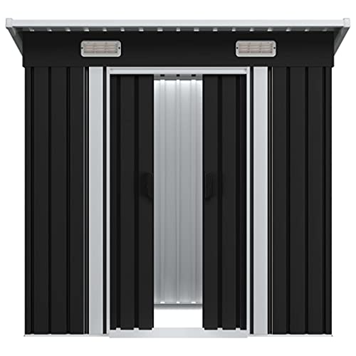 HUANGDANSP Gartenschuppen Anthrazit StahlHeim Garten Rasen Garten Garten Balkon Gartenbauten Gartenschuppen… – Bild 6