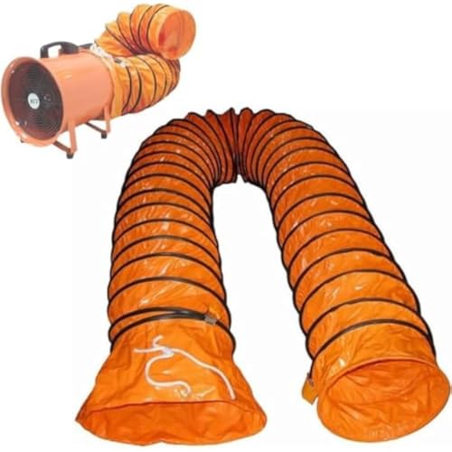 Zehaiwl ダクトホース 5m 10m 超長型 送排風機用ダクトホース 防水 耐熱 -15℃-80℃ フレキシブルダクト 低騒音 伸縮自在 PVC排気ホース 換気パイプ ダクト延長に使用 農場/空港/倉庫用 (450mm,10m)