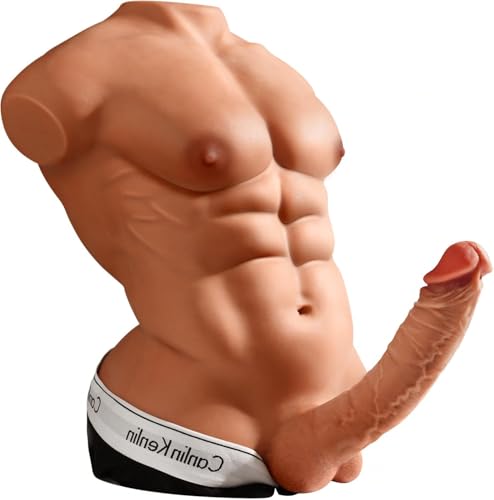 Image of Male Sex Doll for Women with 8in Flexible Huge Dildo, Realistic 3D Muscular Male Torso Sex Dolls with Tight Anal for Men Gay Couple, Sex Toy for Female Masturbation