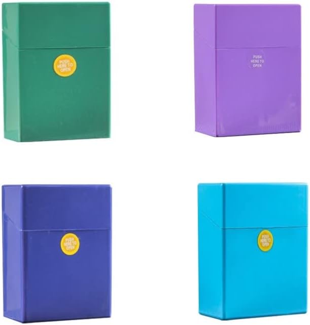 4 piezas de caja de cigarrillos de color plástico contenedor para cigarrillos, color aleatorio (capacidad 30 M 4 piezas)
