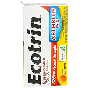 Ecotrin Regular Strength Safety Coated Aspirin | Arthritis Pain | 300 Tablets (5 Pack)