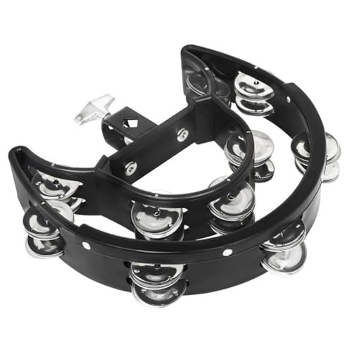 ERINGOGO Double Row Hand Bell Tambourine Portable Percussion Instrument for Parties Dance and Ktv Jingle Bell Music for Adults and Durable Design for Use