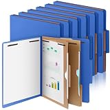 Skyygemm 12 Pcs Classification Folders Letter Size, 2 Pocket Dividers Pressboard File Folder with Fasteners, Expanding File Organizer Bulk for Documents, Projects, Reports, School Teacher (Dark Blue)