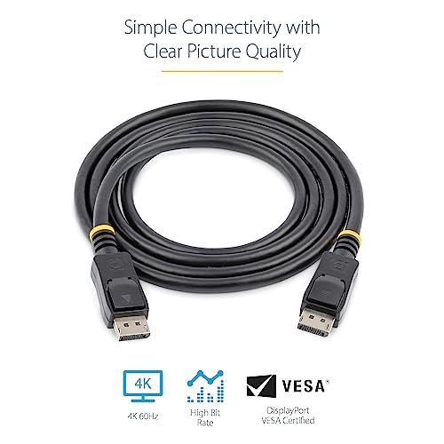StarTech.com 2m Certified DisplayPort 1.2 Cable with Latches M/M ...