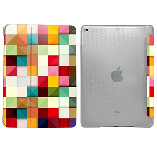 Image of DuraSafe Cases for iPad PRO 9.7 2016 [ PRO 9.7 Inch ] A1673 A1674 MLMP2HN /A MM172HN /A MLMN2HN /A MLMW2HN /A Lightweight Smart Adjustable Stand Feature Printed Sleek Design Flip Case - Color Grid