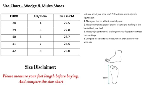 Image of Mules for Women, Open Back Wedge Heel Slip on Formal Shoes & Sandals Girls