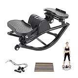 Rock Stepper,Step Rocker Side to Side,Lateral Rocking Fitness Stepper Home Workout Machine, Fitness Equipment Suitable for Home, Apartment, and Dormitory use (All Black)