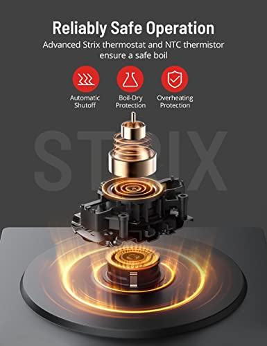 Image of Electric Kettle Temperature Control, 1.7L 1500W Electric Tea Kettle with 13 Temperature Settings, Strix Thermostat, LED Display&Touch Control, Auto Shut-Off Protection, Boil Dry Protection