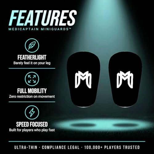 MediCaptain MiniGuards - Mini Shin Guards for Soccer Players - Tiny Shin Pads for Men, Women, Teens - Miniature Shin Guards 3.9 x 2.4 inch - Perfect for High Level Soccer Athletes (Black) by MediCaptain - Used condition - Image 3