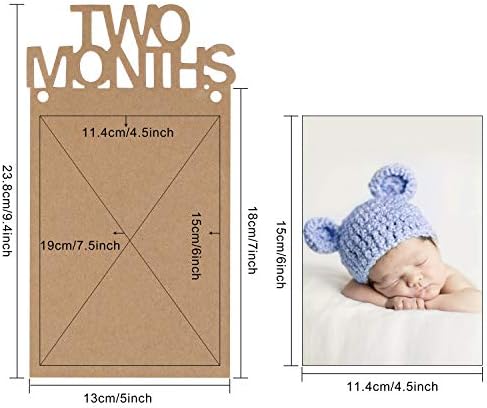 MaoXinTek Birthday Photo Banner 1st Baby Bunting Garland 1-12 Month Milestone Photograph Prop Party Décor, Thickened Kraft Card Paper Frame for First Birthday Celebration Decoration