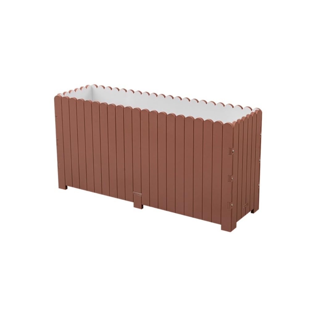 GELASIGE Flower Pots Rectangular Flower Box Garden Balcony Flower Box Vegetable Flower Pot Planting Box Fence Flower Pot Outdoor Flower Pots(B)