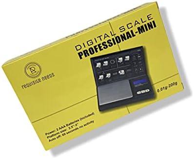 REQUISITE NEEDS Digital Pocket Scale - 200g x 0.01g - Black (Batteries Included)