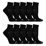 Fruit of the Loom Women's Everyday Active Sport Ankle Socks (10 Pack), Black, 8-12