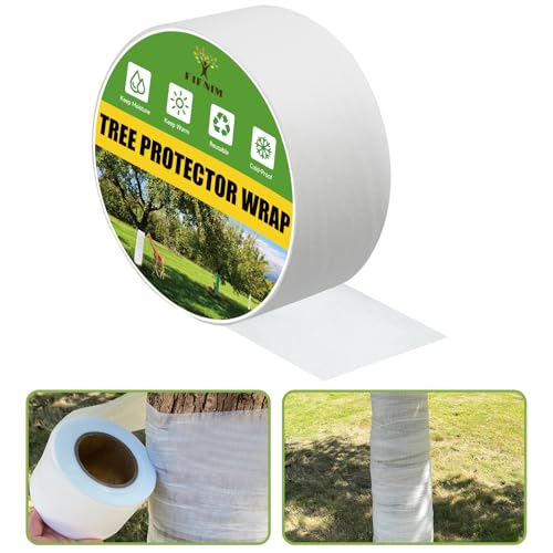 400FT Tree Wraps - Protect Bark, Trunk Protectors, Tree Tape for Damaged Bark, Freeze Protection, White