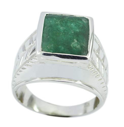 Bague émeraude verte naturelle argent 925 authentique bague indienne femme