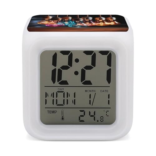 Reloj despertador de 7 colores con calendario multifuncional para regalar 2