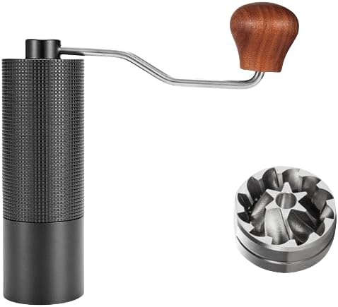 Six Star Seven Star Manual Grinder CNC Steel Core Manual Grinder Coffee Grinder Coffee Grinder Outdoor Portable Manual Grinder (Six Star Black)