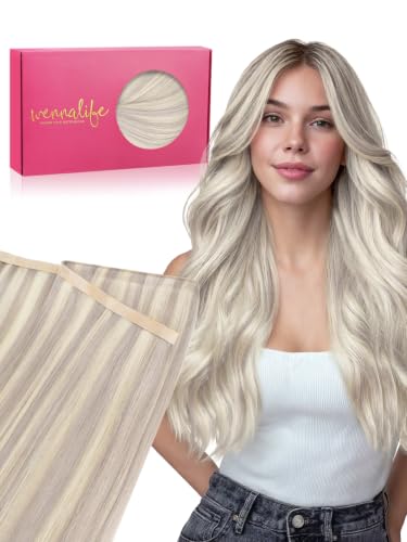 WENNALIFE Tape in Weft Hair Extensions Human Hair, Invisible Genius Weft