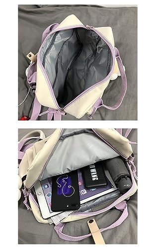 Kawaii Crossbody Bag with Pins and Plushies Cute Kawaii Messenger Bag Casual Daypack Shoulder Tote Bags Handbag4