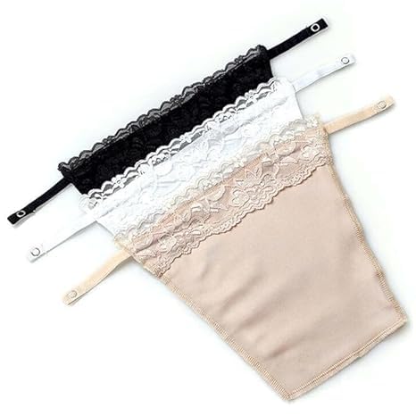 styleloop Cotton Clip On Camisole for Women Mock Lace | Cleavage Cover | Deep Neck Cover Up Inners Cami Secret | Slip for Women Inner | Free Size | Set of 3-picture-35