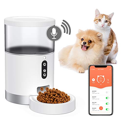 Peteme Automatic Cat Pet Feeder, Smart Feeder, Wi-Fi Enabled APP for iOS