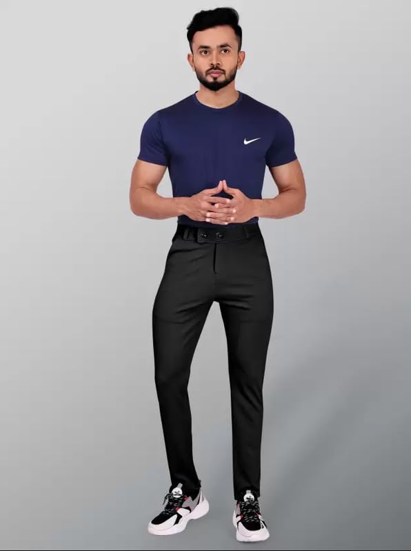 Image of Twill Lycra Men Trouser | Standard Fit Casual & Office Wear | Soft Stretchable Fabric | Comfortable Bottom Wear