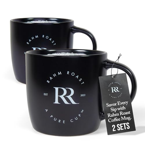 Set 2 Mugs Cafeteros de Cerámica Negra Moderna 16 oz miniatura 1