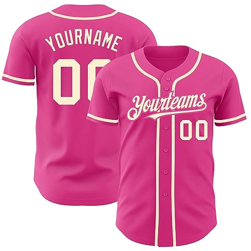 Camiseta de Béisbol Personalizada Unisex en Color Pink Cream