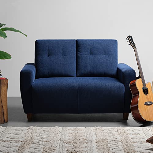 Image of Sleepyhead Yolo Designed by Duroflex - 2 Seater Sofa |Premium Fabric, Plush 3 Layer Cushioning |Modern Buttonless Tufted & Anti-Sag Comfort |Stylish & Durable |3 Years Warranty - Berry Blue