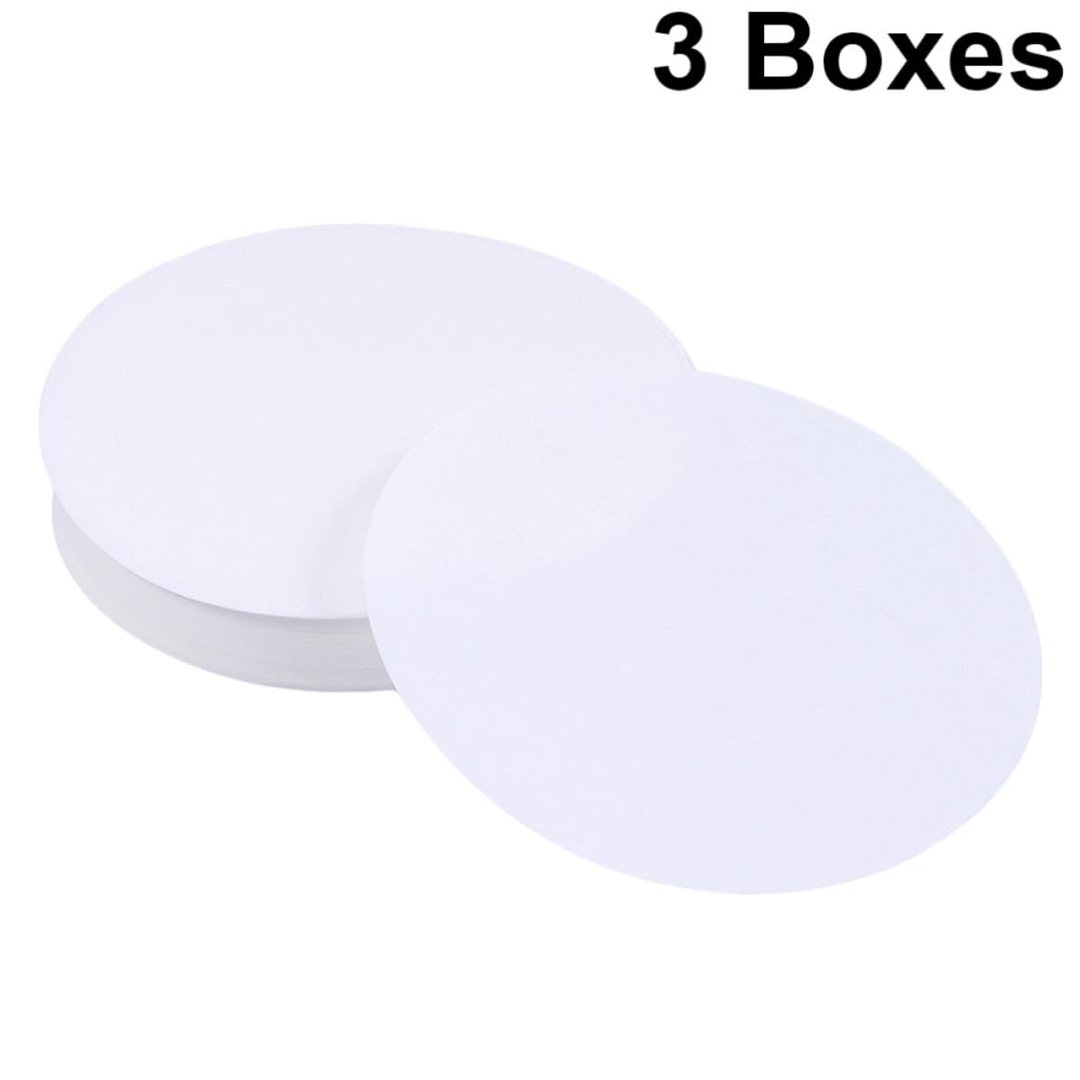 PACKOVE Qualitatives Weißes Scheibenfilterpapier 15cm Durchmesser mit Mittlerer Durchflussrate 3 Schachteln für Chemische Experimente im Labor