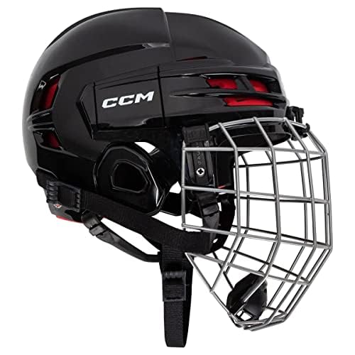 CCM Tacks 70 Hockey Helmet Combo with Cage, Junior/Youth (Black, Junior)