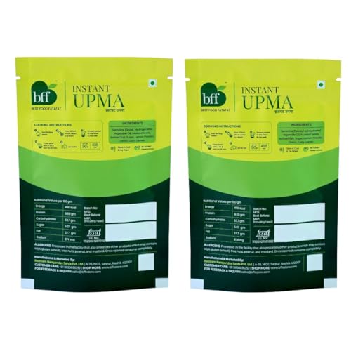 Image of Instant Upma Pack of 2 (90g Each) | Indian Breakfast Mix | Just Add Water | Made with Semolina & Spices | Convenient & Portable for Home, Office, or Travel