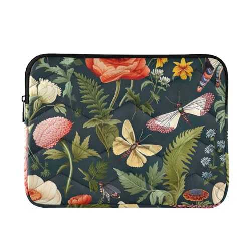 Funda para portátil 13-14 pulgadas con diseño mariposas y flores miniatura 1