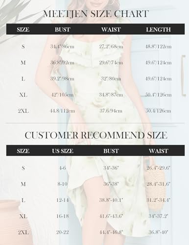 Image of Meetjen Women's Summer Floral Midi Dress 2025 Ruffle Boho Sundresses Flowy Mesh Beach Wedding Guest Dresses