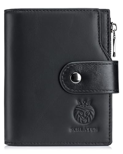 Large Capacity Wallets for Men RFID Blocking Men Wallet Leather with Coin Pocket, 18 Card Slots, Flap ID Window, Black