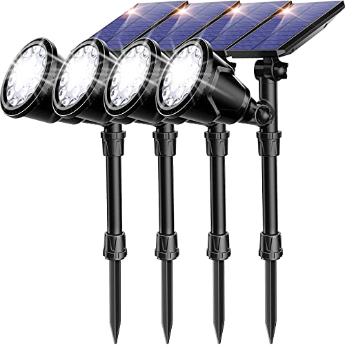 ROSHWEY Solar Outdoor Lights, Waterproof Solar Yard Lights 600LM Spot Lights Outdoor for Tree Pathway Walkway Driveway Patio (Cool White, 4Pack) ROSHWEY Solar Outdoor Lights, Waterproof Solar Yard Lights 600LM Spot Lights Outdoor for Tree Pathway Walkway Driveway Patio (Cool White, 4Pack)