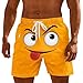 Mens Swim Trunks Board Shorts Funny Cartoon Face Print Swimming Trunks Quick Dry Beach Shorts Casual Summer Short