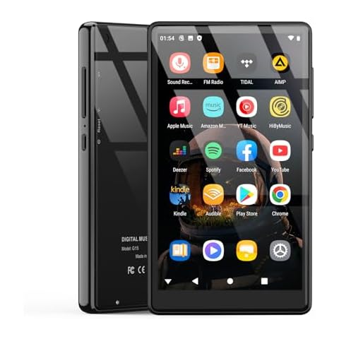 5" MP3 Player with Bluetooth and WiFi, AHENOD 80GB Android Portable MP4 Player, Kids Player with Speakers, HiFi Sound, Music Player with Spotify, Amazon Music, YouTube, Play Store Cover